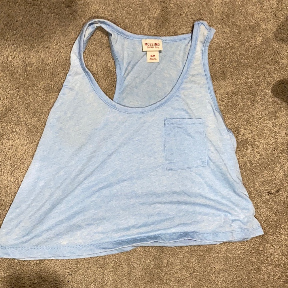 Light blue cropped tank top